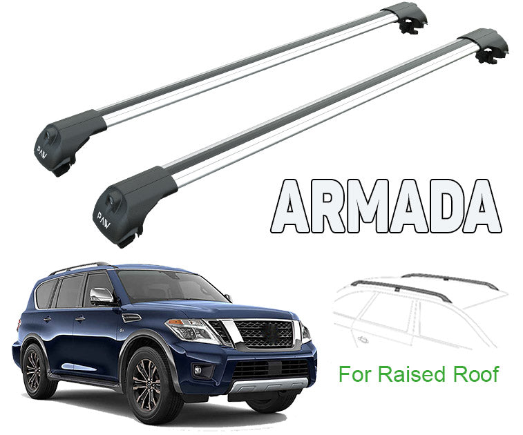 for Nissan Armada Roof Rack Cross Bars Silver for Nissan Armada Roof Rack Cross Bars Silver